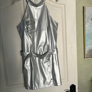 Silver Halter Dress